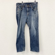 EDWIN 503 牛仔褲/牛仔褲，垂直褪色，拉鍊門襟，靛藍色，尺寸 W34（古著）