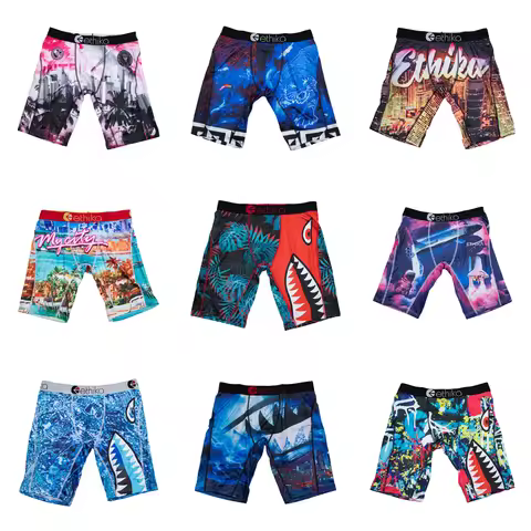 ETHIKA 1Pcs Men Underwear Boxers Breathable Mesh Crotch Mens Panties Plus Size S-3XL Man Swimming Un