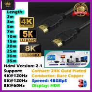 Hdmi 2.1 HDMI Cable 25M 30M 35M Long V2.1 Version with Signal Amplifier / Booster 48GBpS Support