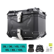 Motorcycle Aluminum Box 45L 55L 65L 80L 100L Universal Motorcycle Rear Luggage Case Moto Top Box Hel