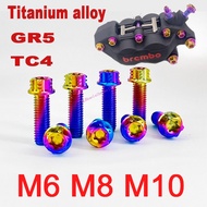 TC4/GR5 M6 M8 M10 rainbow colors Titanium Alloy Flange head Torx Screw Bolts M10 Motorcycle Brembo c