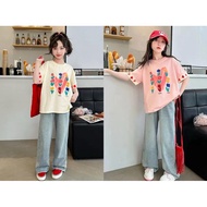 [nafdza.bdg] children's jeans and t-shirt set 6-11 years old