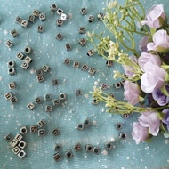 Gold Silver Block Letter Beads Block Letter Beads