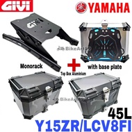 GIVI Monorack Yamaha Y15ZR LC135 V8 FI Top Box Aluminium 45L 45 Liter with Base Plate Motorcycle Kot