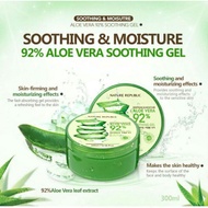 NATURE REPUBLIC Aloe Vera 92% Soothing Gel 300ml Aloe Vera Smooth Gel Acne Treatment Face Cream for