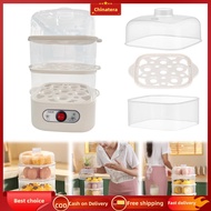 [Chinatera Malll]Two/Three-Layer Electric Steamer Machine 6 Eggs Multifunction Egg Boiler Cooker Por