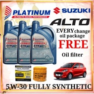Suzuki Alto Change Oil Package, Platinum 5W-30 Fully Synthetic Engine Oil