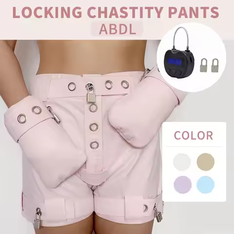 ABDL/DDLG Locking Shorts Chastity Underwear Bondage Lockable Cover Pants Anti Diaper Removal