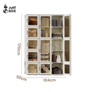 ANTBOX [พร้อมส่ง!! ] ตู้เสื้อผ้า 14 ช่อง 890L ประตูใสโปร่งแสงมองเห็นด้านในได้ สไตล์โมเดิร์น เหมาะกับ