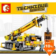 Compatible Lego Lepin Sembo DIY Technique Construction Vehicle Forklift Assembly Building Blocks Set Attached Two Workers 2TIA