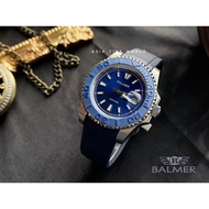 [Original] 宾马 Balmer 8138G SS-5 Classic Sapphire Men Watch with Blue Dial Blue Silicon Strap | Official Warranty