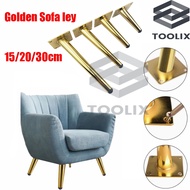 15/20/30cm Golden Sofa Leg Metal Tapered Furniture Feet Oblique Straight Feet For Cupboard Bed