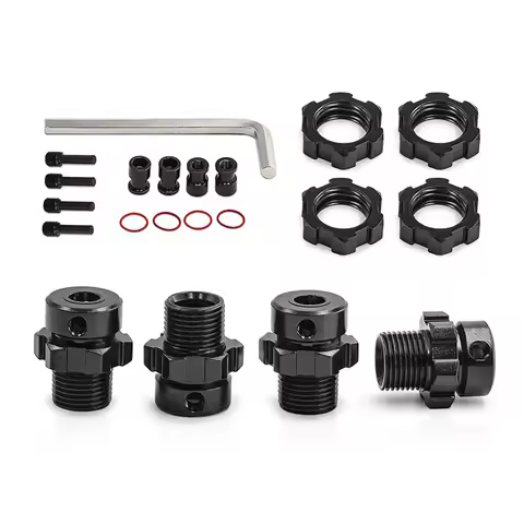17MM Splined Wheel Hubs W Hex Nuts For 1/10 Traxxas E-MAXX Summit E-REVO REVO3.3