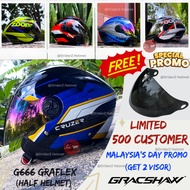 [FREE TINTED] GRACSHAW G666 GRAFLEX HALF DESIGN HELMET HELMET STENG CRUISER HELMET HALF SGV KEITH MH