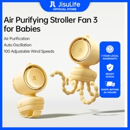 JISULIFE Stroller Fan Life 3 Octopus Yellow | Bladeless Baby Fan with LED Light, 100-Speed Control &