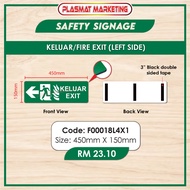Safety Sign. Keluar/Fire Exit (LEFT SIDE)