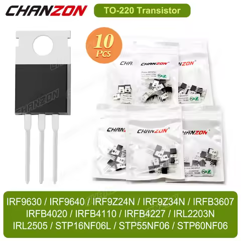 10PCS Irf9630 Irf9640 Irf9Z24 Irf9Z34N Irfb3607 Irfb4020 Irfb4110 Irl2203N Stp16Nf06L Power Mosfet T