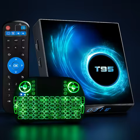 T95 Android 14.0 TV Box 8K UHD Media Player 4GB+128GB Allwinner H616 Smart TV Box Dual WiFi 2.4G/5G 