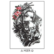 Temporary Tattoo - Japanese Geisha and Devil