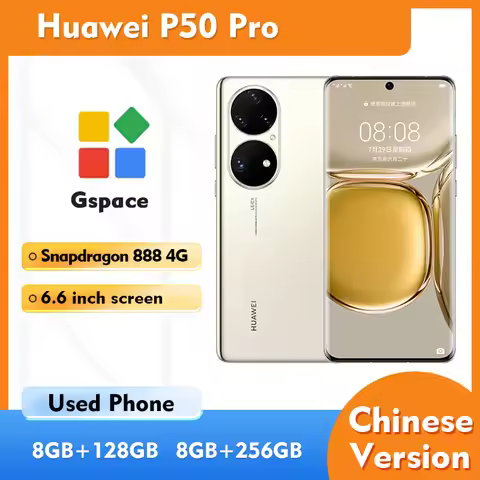Huawei P50 Pro 4G 128GB 256GB ROM SmartPhone 6.6 inches 2700x1228px 4360mAh HarmonyOS Used Phone