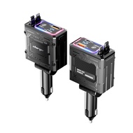 Foldable Car Charger at 66W Fast Charging with Built-in Cables and Digital Display