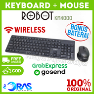 KEYBOARD MOUSE ROBOT KM4000 WIRELESS Bluetooth - Keybord Bluetut Keybord Mose Gaming Mause Keybord