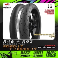 TAYAR KOMBO CORSA PLATINUM TUBELESS TYRE R46 90/80-17 + R93 120/60-17 FOR RS150 RSX Y15ZR Y16ZR VF3I