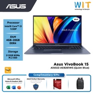 ASUS VIVOBOOK 15 A1502Z-AE8261WS / AE8263WS /Intel Core i3-1220P /4GB-20GB RAM /512GB SSD/15.6" FHD Touch/W11 /Ms Office
