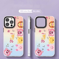 Color-changing iPhone case with many cute bears for iPhone 14 pro 14 promax 11 12 13/6/7/8plus/X dm6