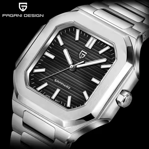 PAGANI DESIGN Brand YS019 Classic Men's Square Quartz Watch Waterproof Stainless Steel Business Watc