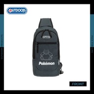 <台灣限定> 卡比獸單肩包 Outdoor x Pokémon 中性單背包 男女合用 男裝 女裝 單邊袋 側背包 斜揹袋 斜背包 防潑水 寵物小精靈 Pokemon 碳灰色 細袋 夜光 ODGO22O