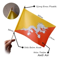 Bhutan Country Mini Hand Flag Small 14x20 cm - Parade & Festival Accessories - Evoke Apparel