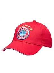 FC Bayern Munich Pure Cotton Red Curved Brim Baseball Cap Adult Style 35485 Bundesliga Soccer Fans A