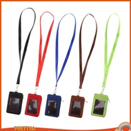 [PrettyiaSG] Zip PU Leather Vertical ID Badge Card Holder With Detachable Lanyard/Straps