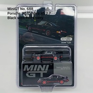 Mini GT No.688-MJ Porsche 911 Carrera RS 2.7 Black with Red Livery Blister Packaging Mini GT Porsche
