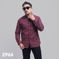 DGM Kemeja Flanel Pria Lengan Panjang Merah Garis Putih Kemeja Pria Flanel Pria Kemeja Panjang 2966