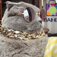 BAIHEE Pet Necklace, Chain Collar Adjustable Chain Dog Collar, Fashion Cat Dog Gold Necklace Gold Co