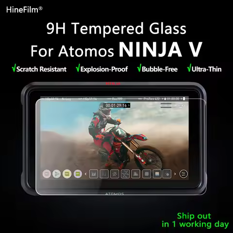Ninja V Monitor Tempered Glass Protective Self-adhesive Glass for ATOMOS Ninja V LCD Display Screen 