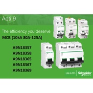 SCHNEIDER MCB Acti9 C120N 10kA 1pole 3poles 80A 100A 125A A9N18357 A9N18358 A9N18365 A9N18367 A9N183