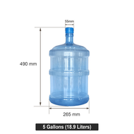 High Quality Large Capacity 3 Gallons & 5 Gallons Water Bottle with Cap For Top Load Bottled Type Wa
