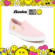 Bata บาจา By North Star SMILEY รองเท้าผ้าใบสลิปออน แบบสวม สีสดใส สำหรับเด็กผู้หญิง สีชมพู 4595966