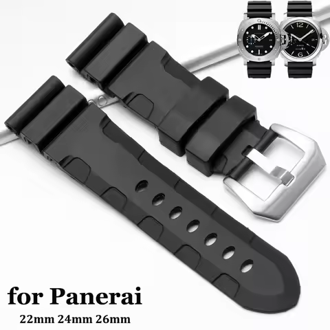 Rubber Watch Strap for Panerai SUBMERSIBLE PAM441 PAM01209 Pa111 359 Silicone Watch Band 22mm 24mm 2