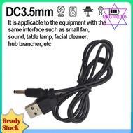 ♈Ready Stock♈1m 2A USB to DC 3.5x1.35mm Replace Charger Power Cable for Table Lamp Flashlight