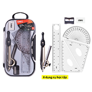 Bộ compa, eke thước kẻ Deli G30404 - Gồm 8 món tiện dụng