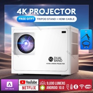 Smart Projector  Android 10 OS 4K HD Portable Bluetooth4.0 LCD Projector 2+16GB Mini Wifi Home Theat