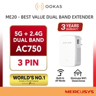 Mercusys (By TP-Link) ME20 AC750 Dual Band 5GHz+2.4GHz Wireless WiFi Repeater / Range Extender With AP Mode