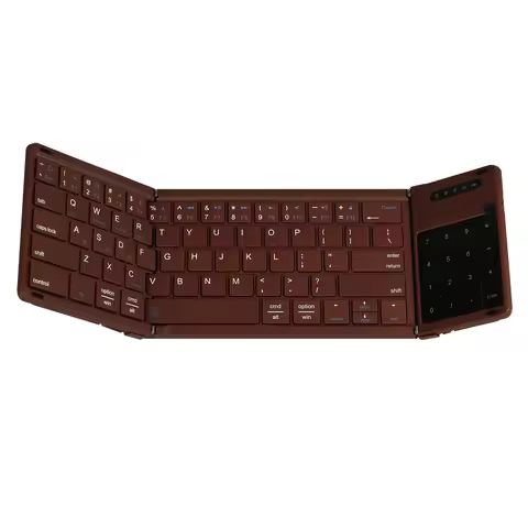 Foldable Wireless Keyboard Ultra Slim Touchpad Bluetooth Keyboard Rechargeable Folding Keyboard for 