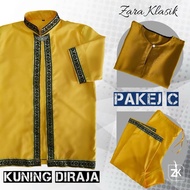 SET BAJU LAYANG ZARA KLASIK BUSANA MELAYU WARNA KUNING DIRAJA