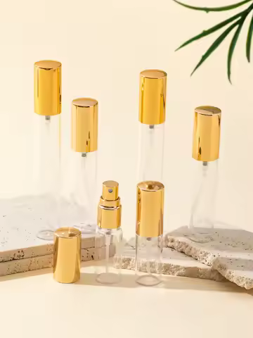 Wholesale 35/piece 5ml10ml15ml local tyrant gold transparent glass thickened spray bottle mini perfu