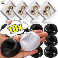 10Pcs Desktop Decor Floating Display Box Bases Black/White Plastic Stands for Jewelry Frames Storage